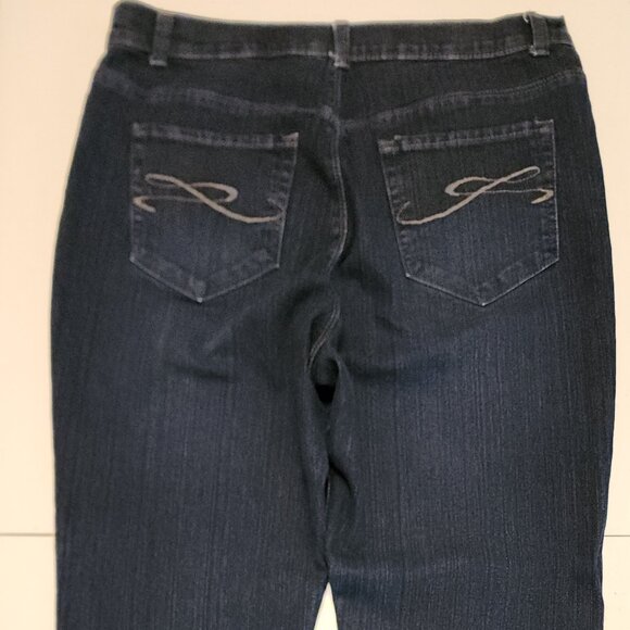 Style & Co. Women's Denim Blue Jeans Dark Wash Tummy Control Size 14 Short - Picture 4 of 16